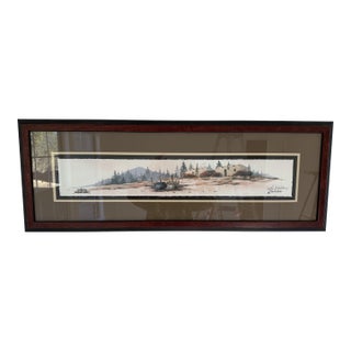 1990s Framed Southwestern Landscape "Santa Fe Pueblo" Limited Edition Signed Print by John A. White 29/450 For Sale