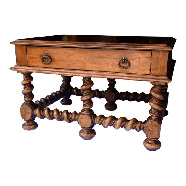 19th C. French Walnut Low Table For Sale