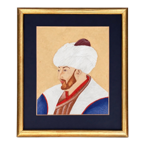 Mid 20th Century Turkish / Ottoman Style Portrait Miniature in Gilt Frame, Signed Nadide Kilic