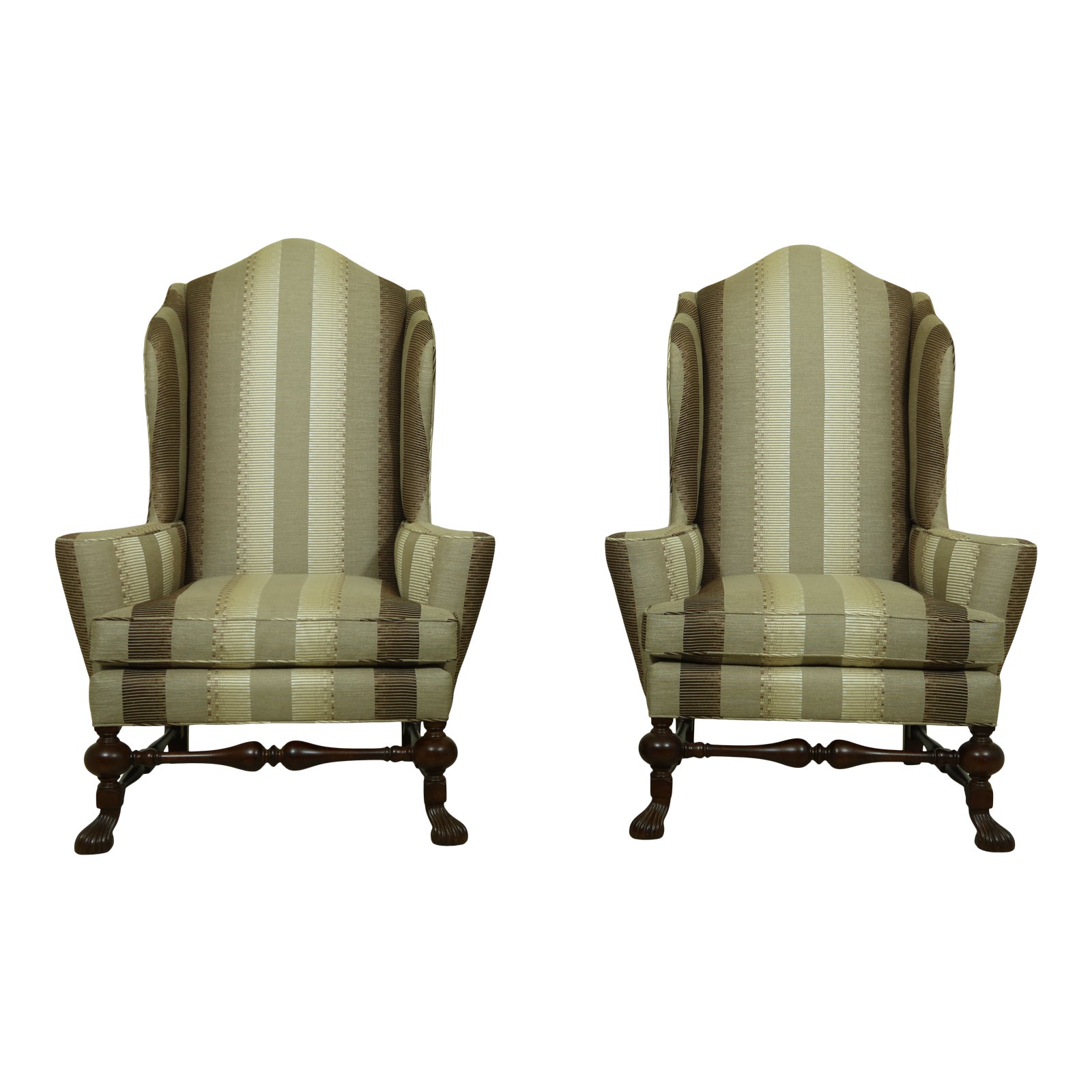 Baker Stately Homes Irish Mahogany Wing Chairs a Pair Chairish