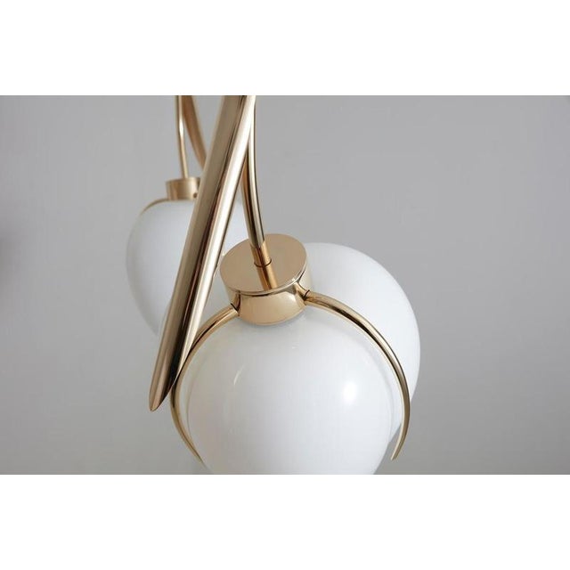 Round muguet pendant lamp by jennifer midoz dimensions: ø 24 x h 25 cm materials: blown glass, pale gold on polished...