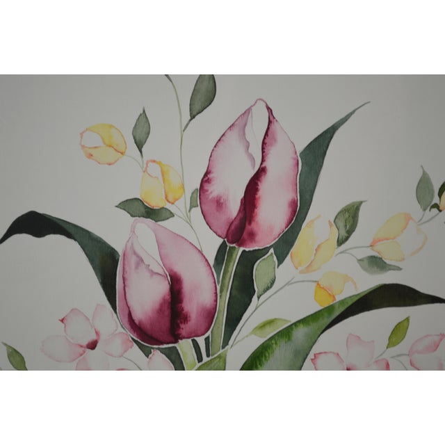 Late 20th Century Susan Schmidt Original Modernist Floral Painting Signed For Sale - Image 4 of 6