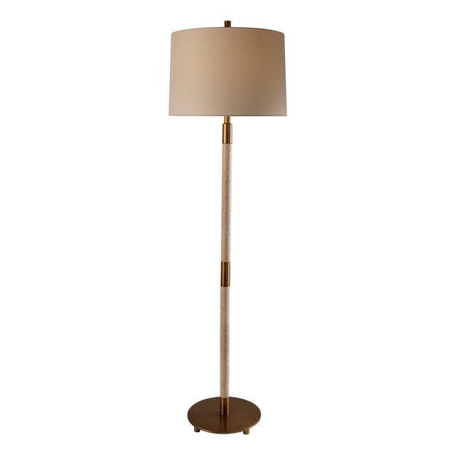 Tivoli Marble Natural/Brass Floor Lamp For Sale