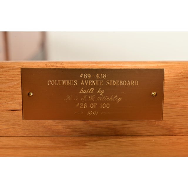 L. & J. G. Stickley Rare Mission Oak Arts & Crafts Columbus Avenue Monumental Sideboard, Newly Refinished For Sale - Image 12 of 18