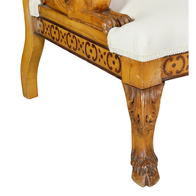 Wood Italian Neoclassical Maple Armchairs Attributed Pelagio Palagi For Sale - Image 7 of 11