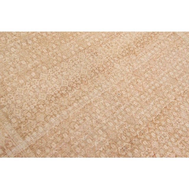 Antique Malayer Handmade Allover Designer Beige Wool Rug For Sale In New York - Image 6 of 10