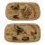 1990s Hand Painted Ceramisia Italy Botanical Herb Plates Set, Tuscan Kitchen Decor - Set of 2 For Sale
