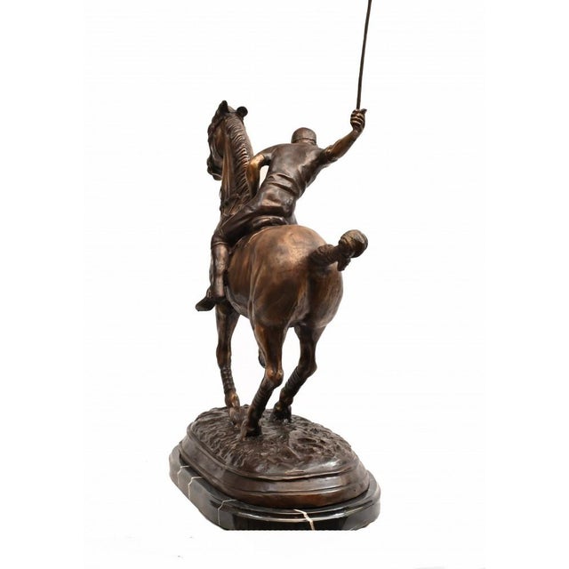 Unknown, Polo Player Horse Jockey Statue, Bronze For Sale - Image 9 of 18
