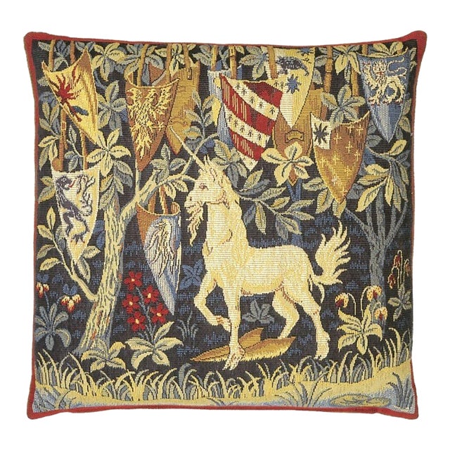 King Arthur Unicorn Tapestry Cushion With Feather Filler - 46x46cm (18"x18") For Sale