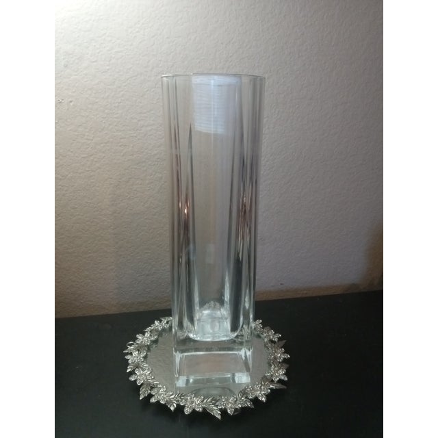 1980s Gorgeous Signed Orrefors Sweden Column Vase For Sale - Image 5 of 7