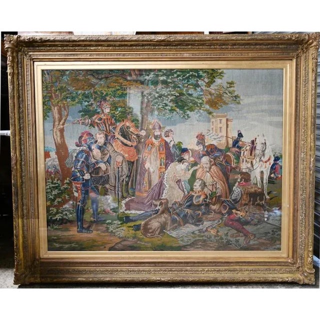Textile After Hartwich, Scotland Mourning, 1860, Needlepoint Tapestry For Sale - Image 7 of 7