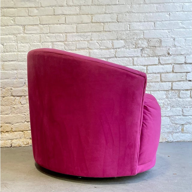 Pink Postmodern Swivel Lounge Chair / Armchair, C. 1980's For Sale - Image 9 of 13