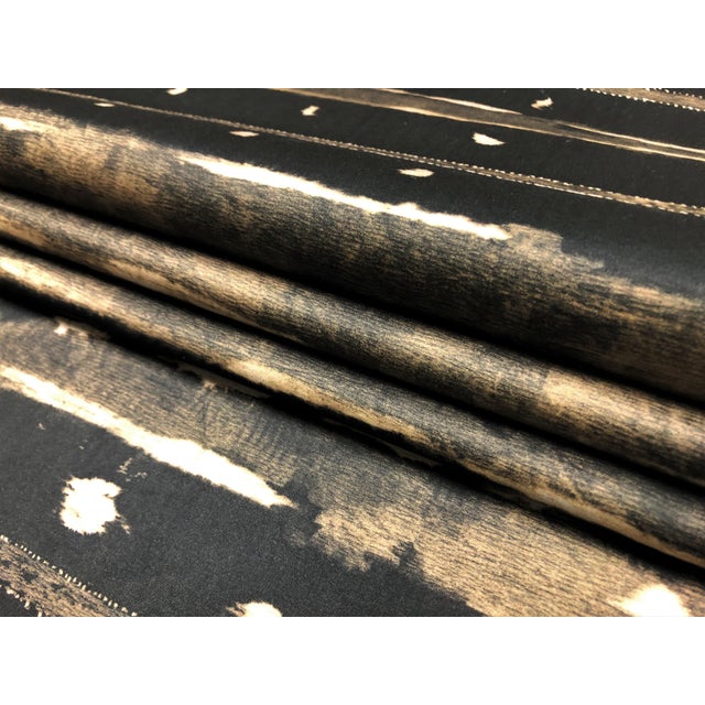 Allure Berkane-Cocoa Stripe Tribal Print on Cotton Satin Abstract Decorative, Drapery & Upholstery Fabric For Sale - Image 4 of 5