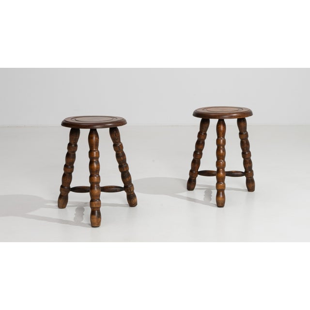 1970s Pair Of French Bobbin Stools For Sale In Greensboro - Image 6 of 11