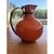 Orange Vintage Bauer Pottery Ringware Pitcher w Metal Lid Handle 9" Los Angeles For Sale - Image 8 of 10