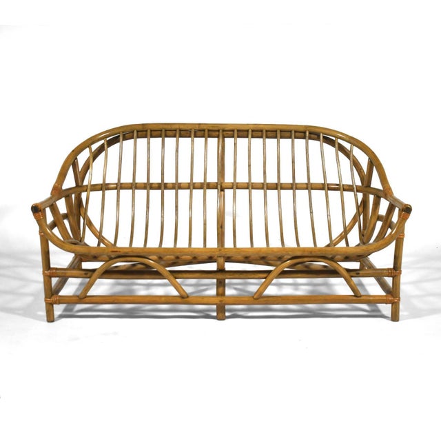 Contemporary Rattan Sofa by Clark Casual For Sale - Image 3 of 10