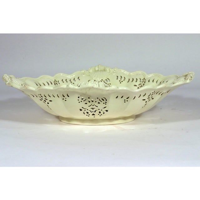 Ceramic Large English Creamware Pierced Fruit Basket, Diamond Shape With Shell Corners, Staffordshire or Yorkshire Circa 1775–1785 For Sale - Image 7 of 10