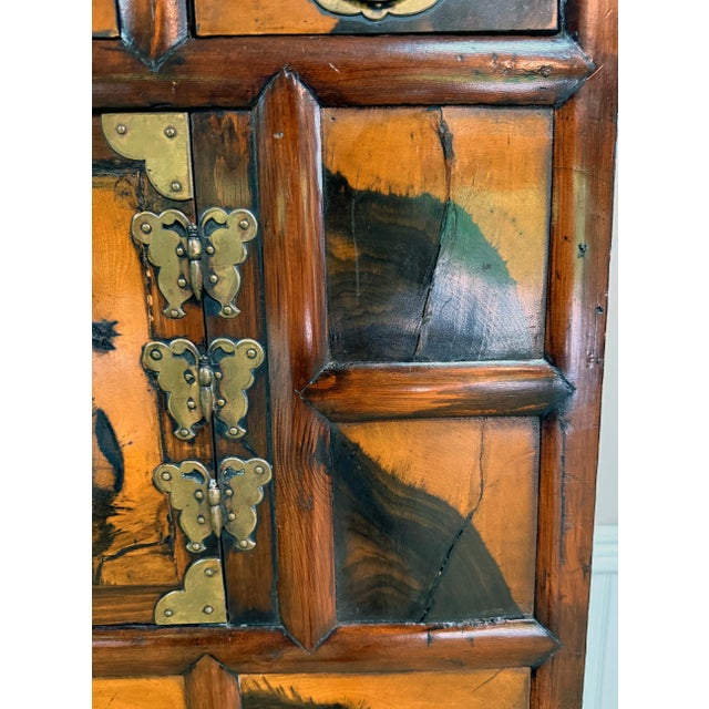 Early 20th Century Antique Korean Two-Level Storage Chest Ich’ung Nong with Persimmon Panels For Sale - Image 5 of 18