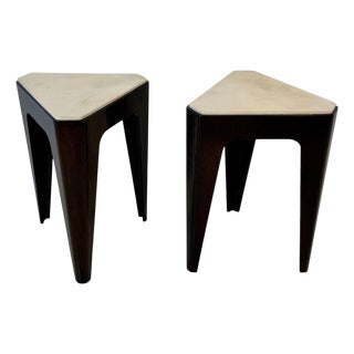 Wengé and Parchment Coffee Tables, 1980s, Set of 2 For Sale
