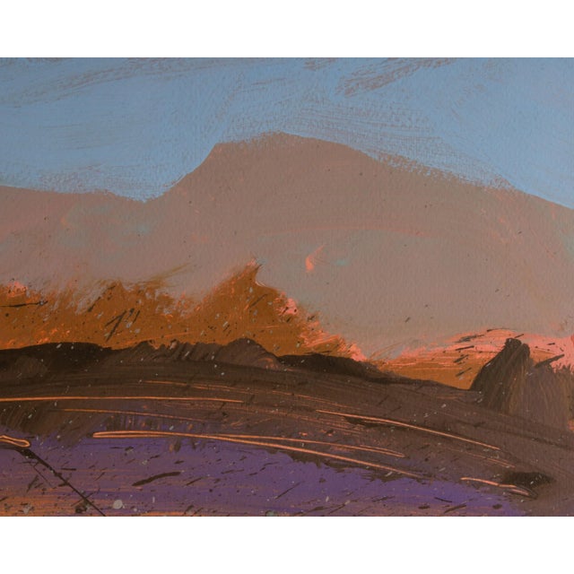 Paper 1980s Abstract Landscape Acrylic Painting by Harry Hilson For Sale - Image 7 of 7