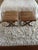 Vintage Rattan & Natural Seagrass Woven Over Wood X Benches - A Pair For Sale - Image 13 of 17