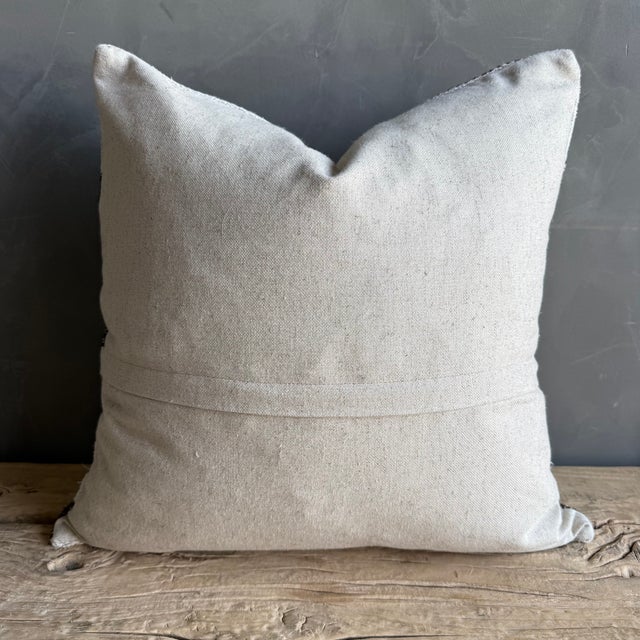 Textile Vintage Rug Pillow Cover With Stripes For Sale - Image 7 of 7