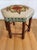 Burnt Orange Vintage Mid-Century Oak Footstool With Geometric Needlepoint Tapestry For Sale - Image 8 of 8