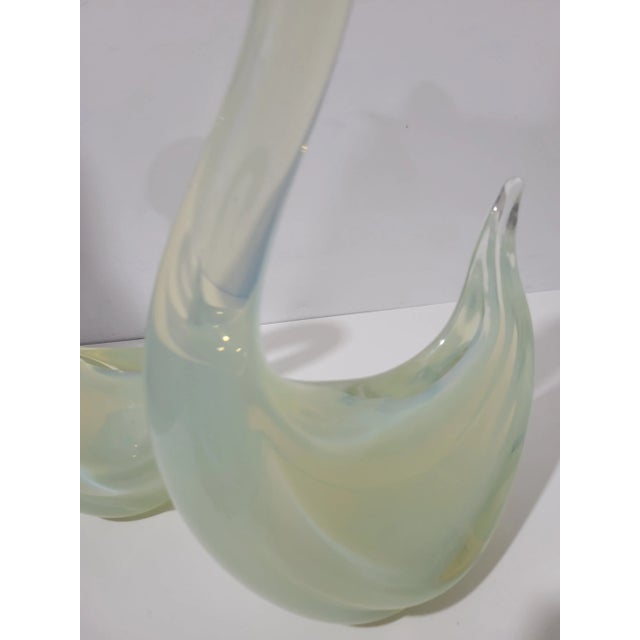 Glass Vintage Murano Seguso Opalaline Glass Duck/Swan Set - 2 Pieces For Sale - Image 7 of 10
