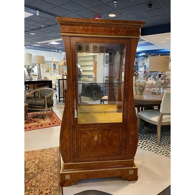 Italian Share Italian Antique Style Mahogany Display Cabinet. For Sale - Image 3 of 5