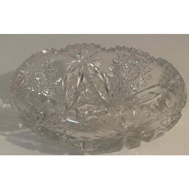 Victorian Antique American Brilliant Cut Glass Bowl Candy Dish For Sale - Image 3 of 9