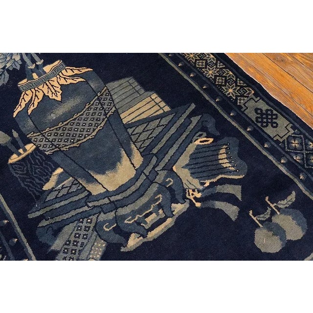 Early 20th Century Chinese Baotou Scholars Carpet For Sale - Image 4 of 5