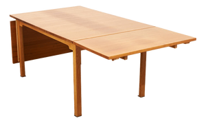 Oak Table with Two Drop-Leaf Extension Leaves