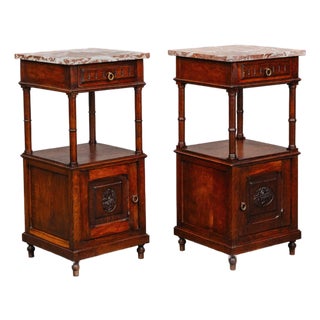 French Oak Bedside Tables, 1900, Set of 2 For Sale