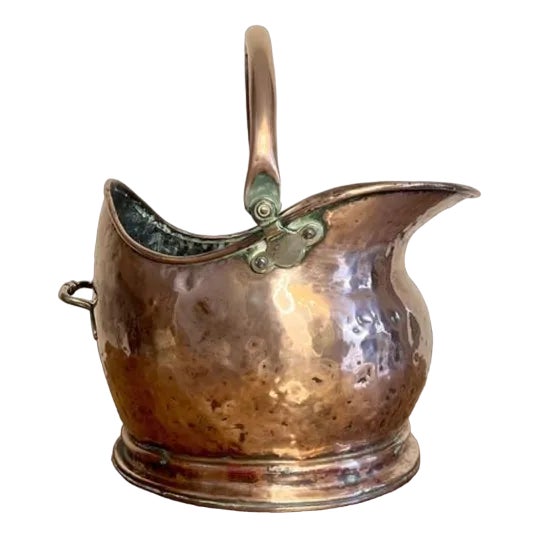 Antique Victorian Copper Helmet Coal Scuttle, 1880 For Sale