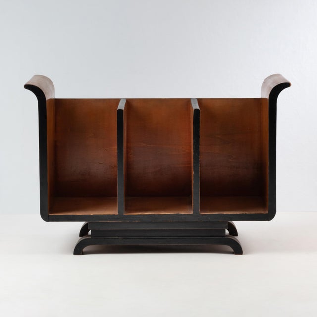 Magazine Rack in Stained Laminated Wood by Gio Ponti, 1940s For Sale - Image 3 of 6