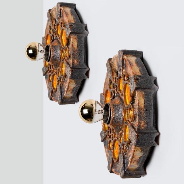 Ceramic Star Wall Lights from Kaiser Leuchten, Germany, 1970s For Sale - Image 7 of 15