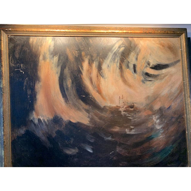 Black Abstract “Stormy Seas” Oil Painting by David Harris For Sale - Image 8 of 9