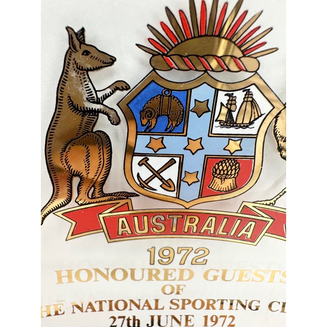 Vintage the Australian Cricket Touring Team 1972 Glass Ashtray For Sale - Image 4 of 9