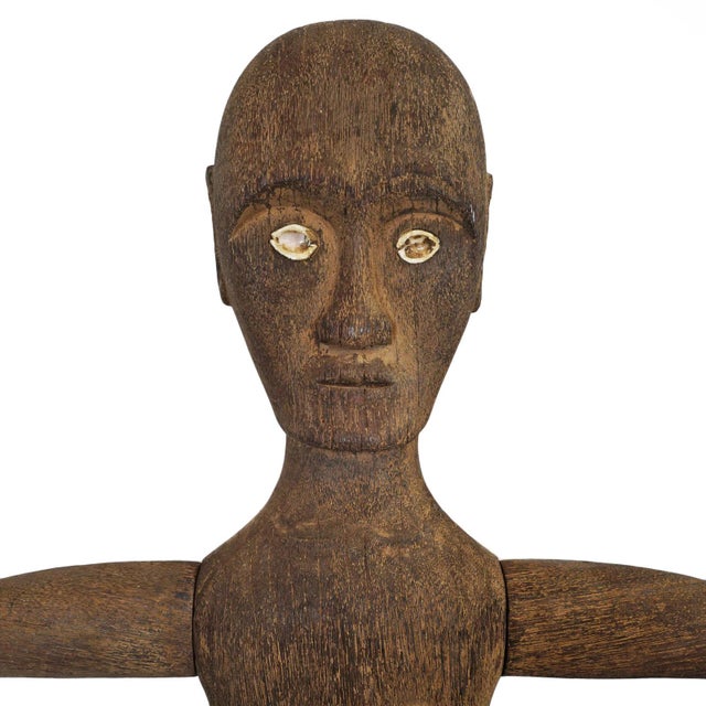 Vintage Borneo ancestral figures, carved as a male and female pair. These sculptural pieces embody the spiritual...