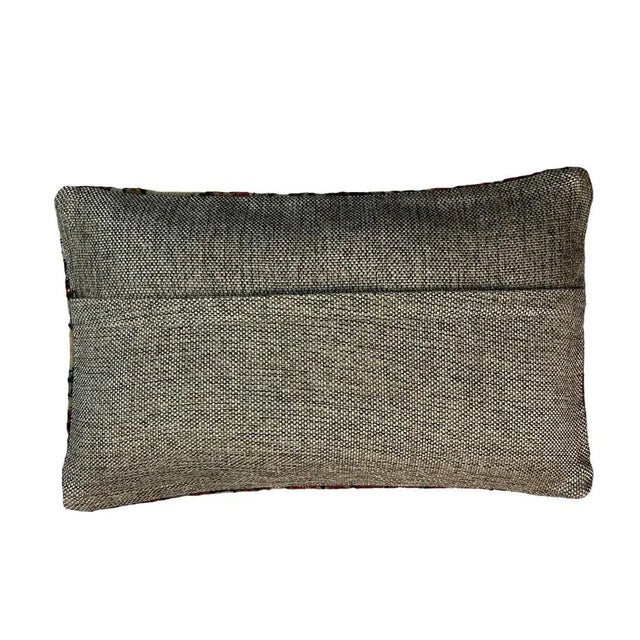 Large Vintage Turkish Handmade Rug Cushion Cover For Sale - Image 6 of 11