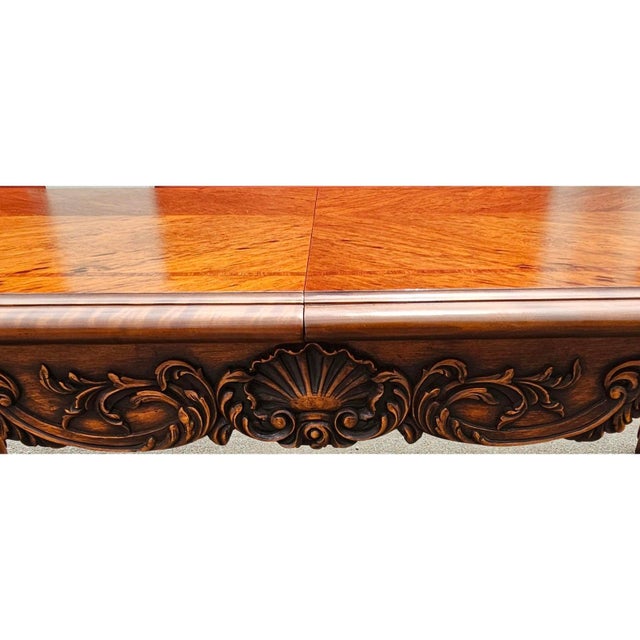 Vintage Custom Carved French Extendable Walnut Dining Table For Sale In Washington DC - Image 6 of 11