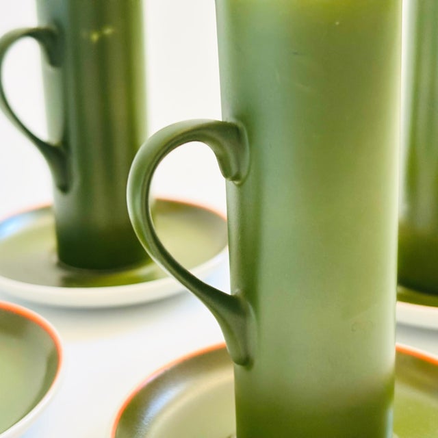 MCM LaGardo Tackett Green Demitasse Mugs and Saucers - Set of 4 For Sale - Image 9 of 15