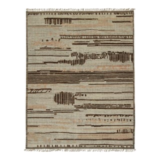 Rug & Kilim’s Modern Rug with Beige-brown Geometric Patterns - 12x16 For Sale