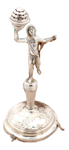 Silver Toothpick Holder with Vendor Hawking