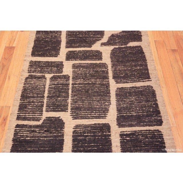 Tribal Nazmiyal Collection Tribal Primitive Geometric Block Design Modern Runner Rug For Sale - Image 3 of 8