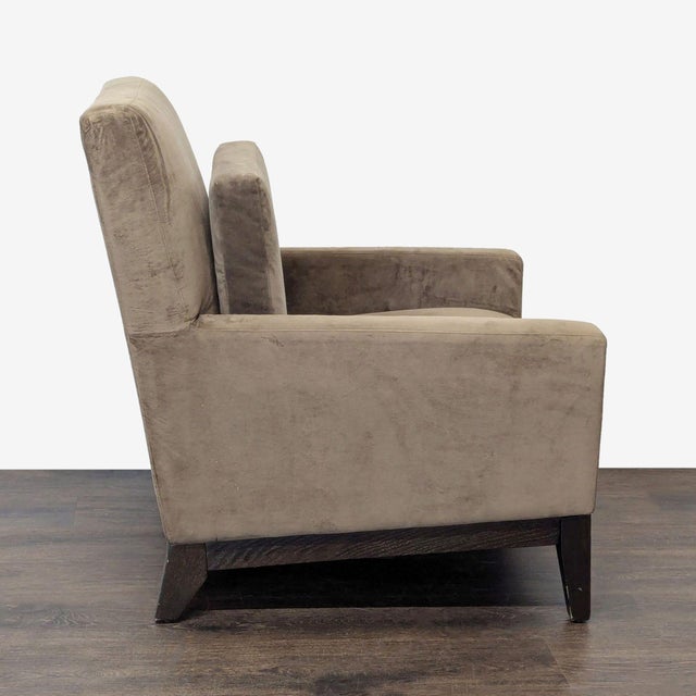 West Elm West Elm Brown Lounge Armchair – Modern and Comfortable For Sale - Image 4 of 8
