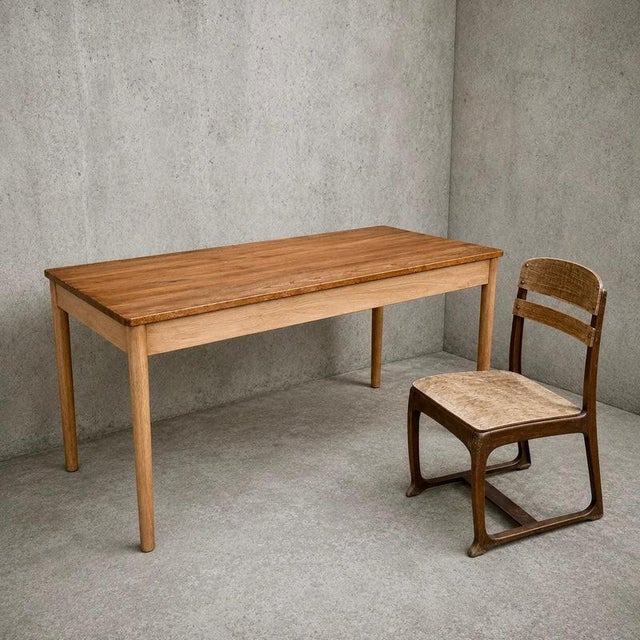 Mid Century Ercol Blonde Elm & Beech Desk Table & Industrial Bentwood Chair Set Whether used in a home office, creative...