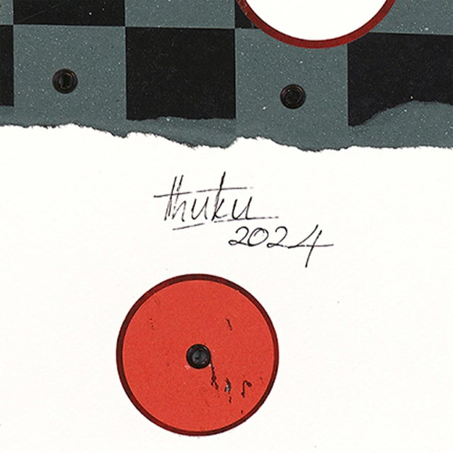 Abstract "Untitled v (Wahusika)" Original by David Thuku From the Alice in Wonderland Collection For Sale - Image 3 of 5