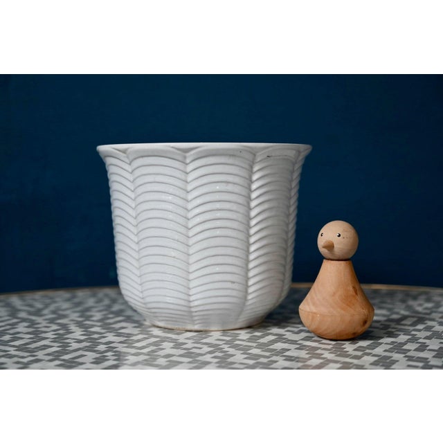 Ceramic White Earthenware Cachepot from Söndgen Keramik, West Germany, 1960s For Sale - Image 7 of 7