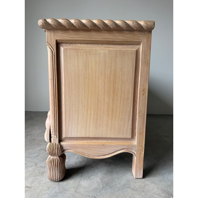 Vintage Hollywood Regency Hand-Carved Wood Rope & Tassel Commode For Sale - Image 11 of 12